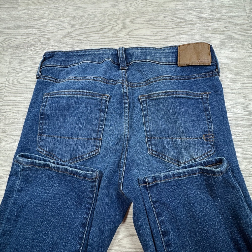 Aeropostale Mens Slim Jeans Blue 31/30 Distressed Ripped Denim Pants - Picture 8 of 11
